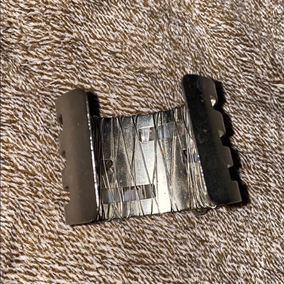 Silver tone chunky Rare Gem stones Cuff fashion Bracelet - Picture 3 of 4